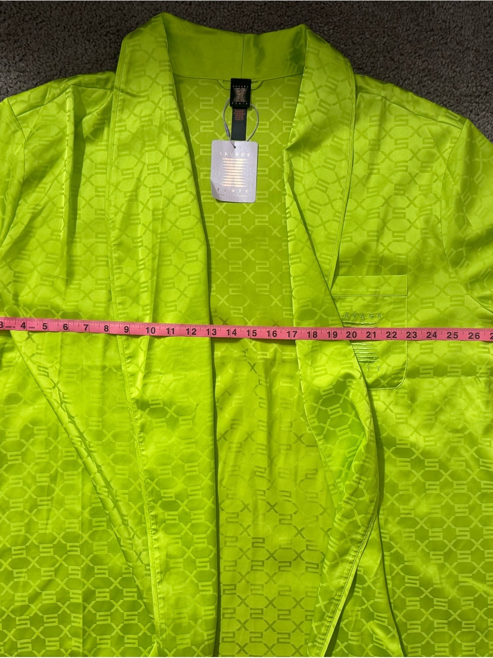 Neon Lime Open-Front Kimono Robe - Picture 5 of 6